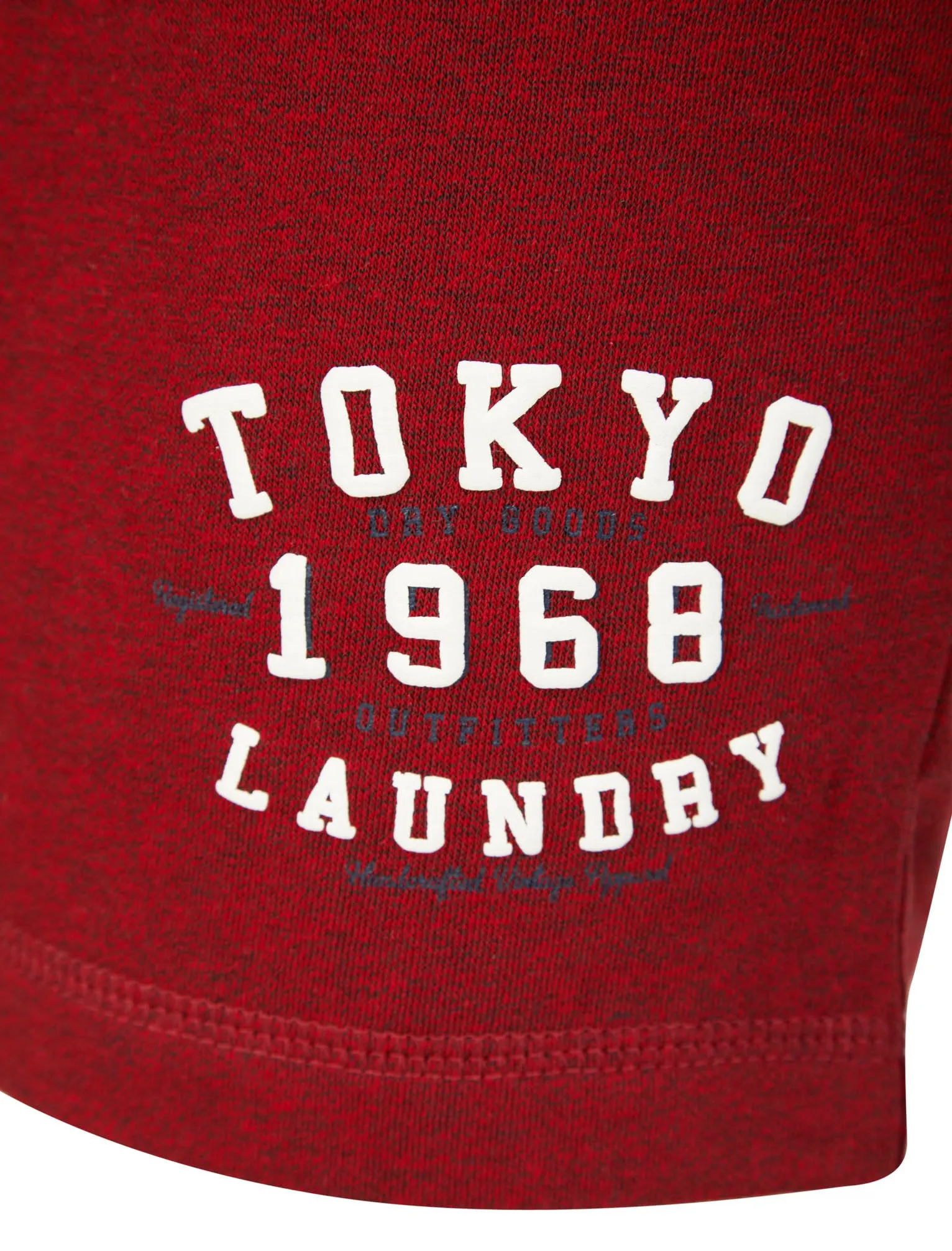 Prog Motif Brushback Fleece Grindle Jogger Shorts in Red -Tokyo Laundry