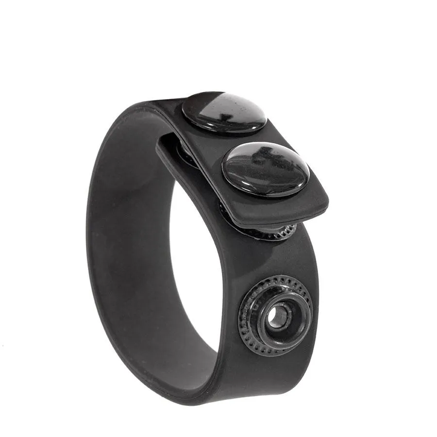 Quick 3 Snap Adjustable Black Silicone Cock Ring for Men