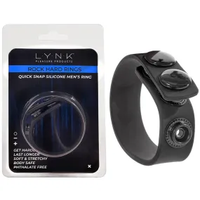 Quick 3 Snap Adjustable Black Silicone Cock Ring for Men