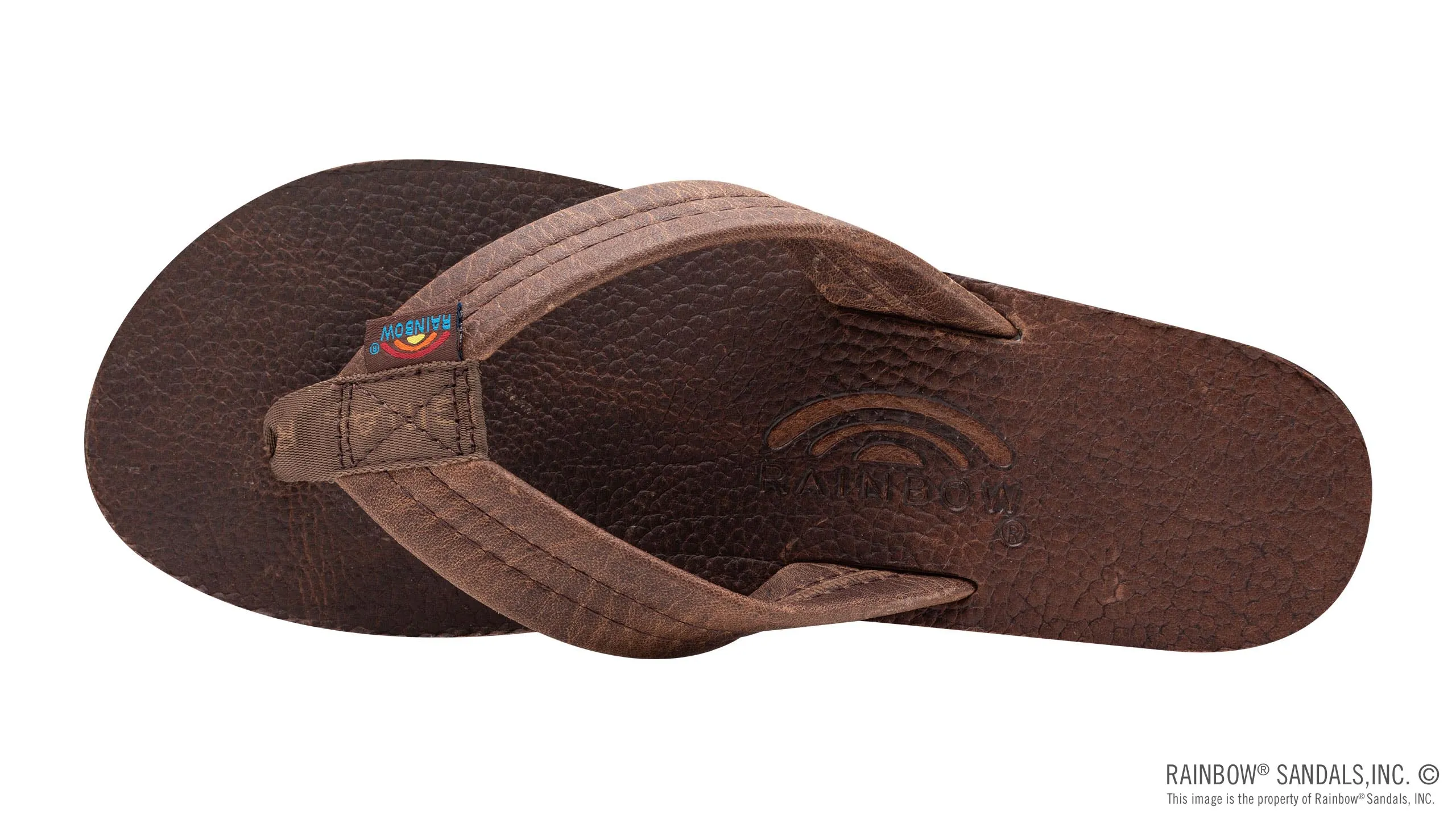 rainbow sandals Luxury Leather Single Layer Arch Support with a 1" Strap-  oak