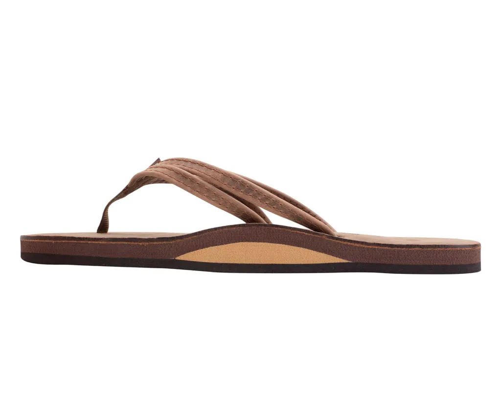 Rainbow Sandals The Sandpiper Luxury Leather Single Layer Arch Support with a Double Narrow 1/3" Strap (Womens)