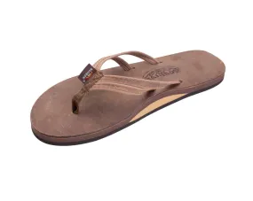 Rainbow Sandals The Sandpiper Luxury Leather Single Layer Arch Support with a Double Narrow 1/3" Strap (Womens)