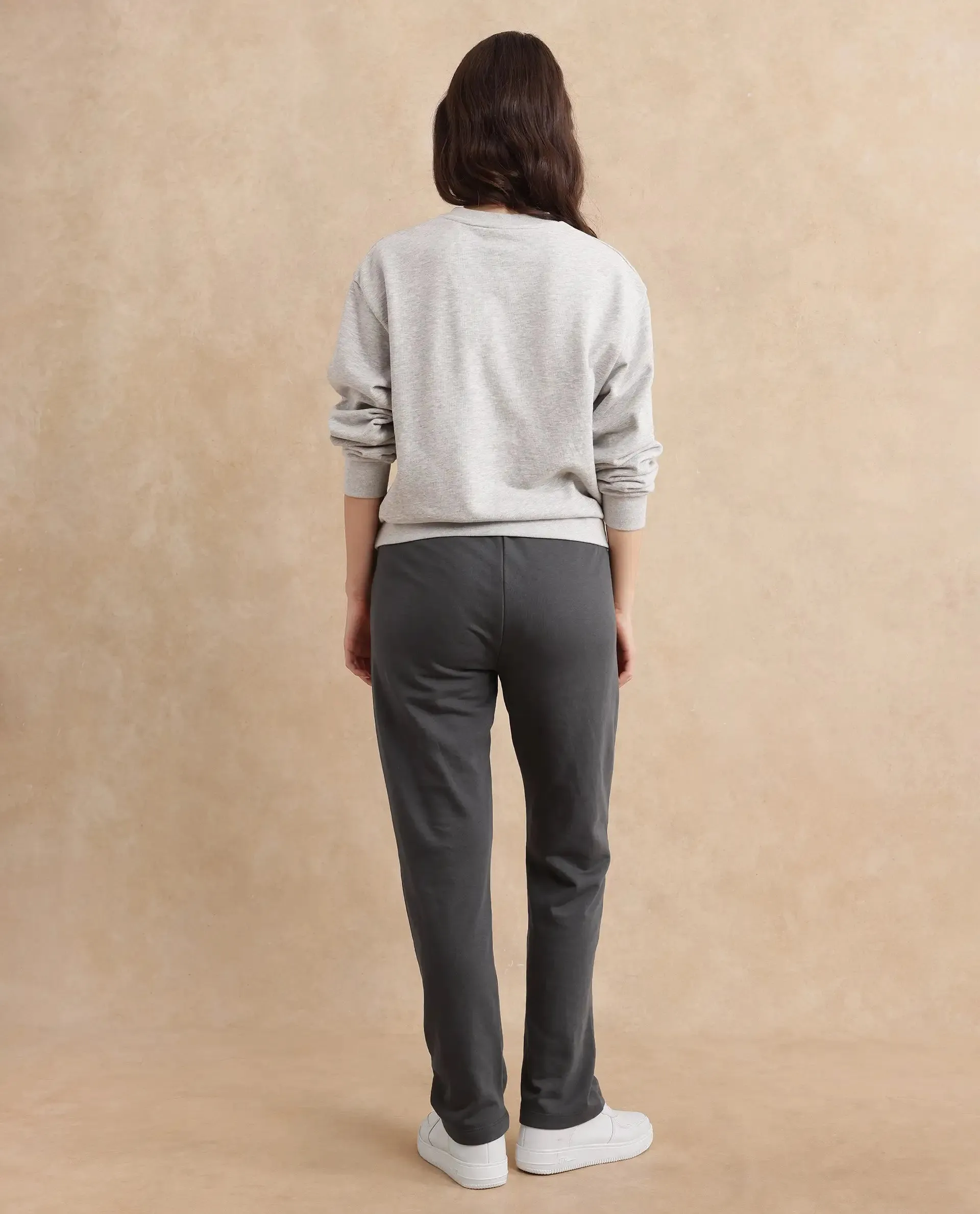 Rareism Women Trunky Dark Grey Plain Track Pant