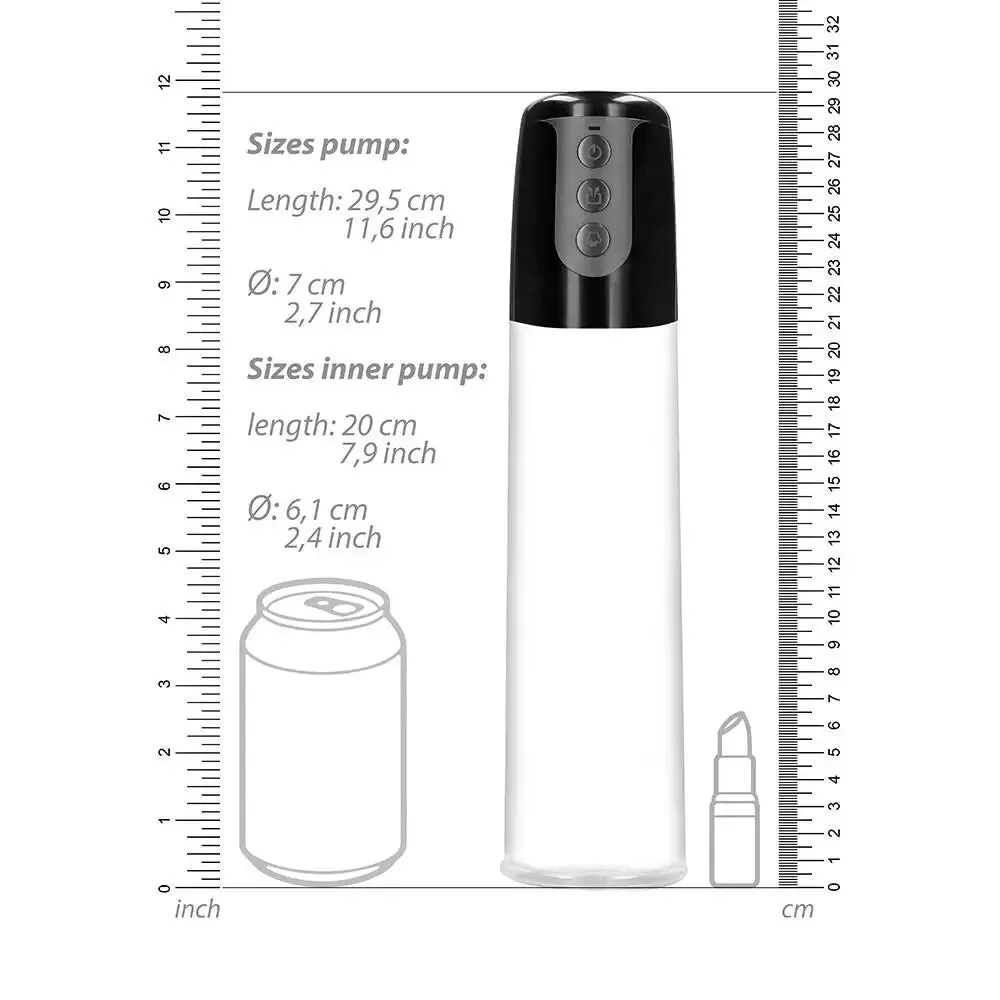 Shots Toys Clear Automatic Cyber Penis Pump for Men