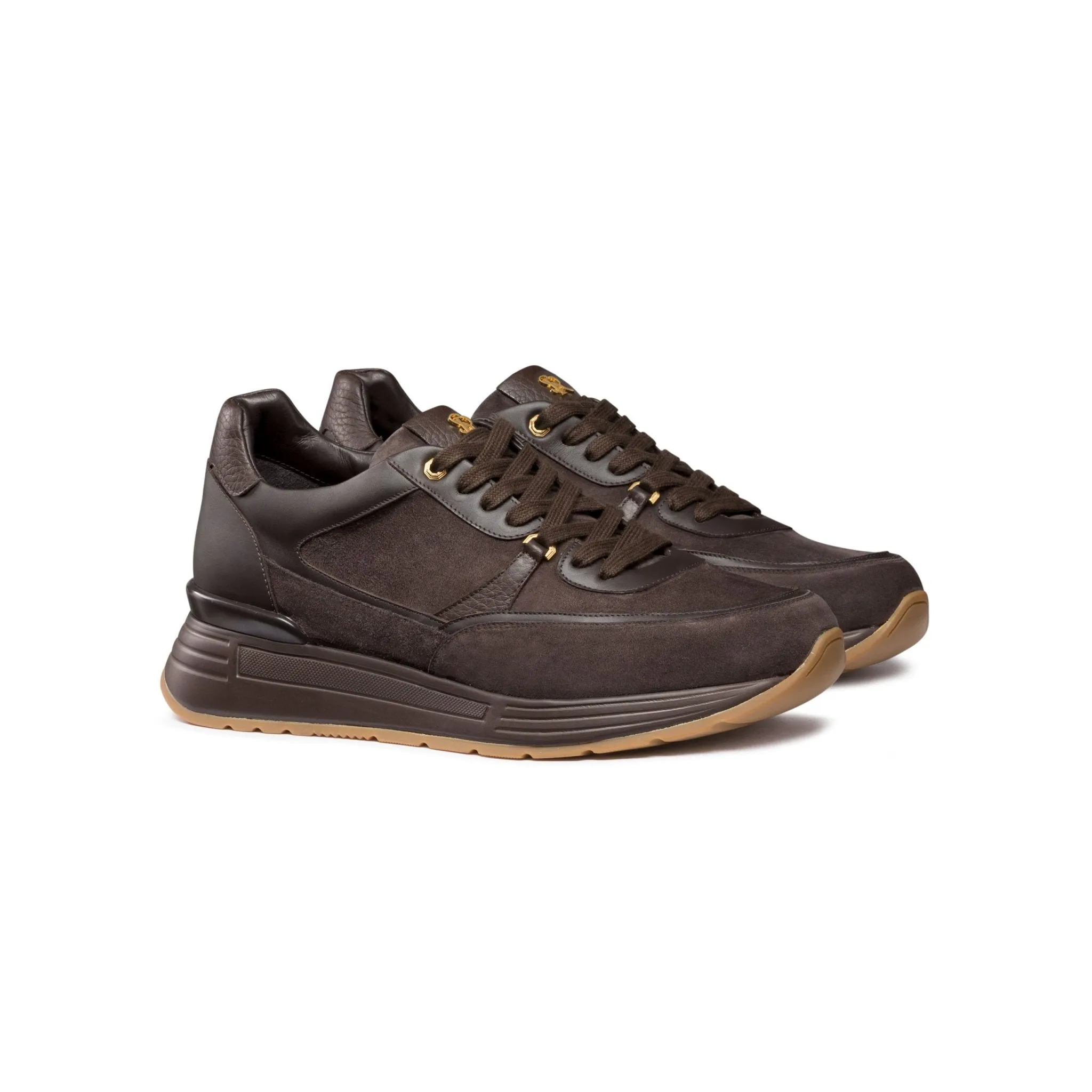 STEFANO RICCI Leather Sneakers DARK BROWN