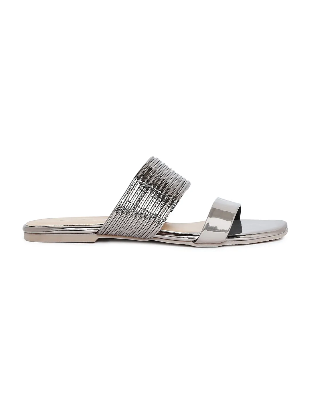 Tao Paris Fai 10016-02 Silver Solid Flats