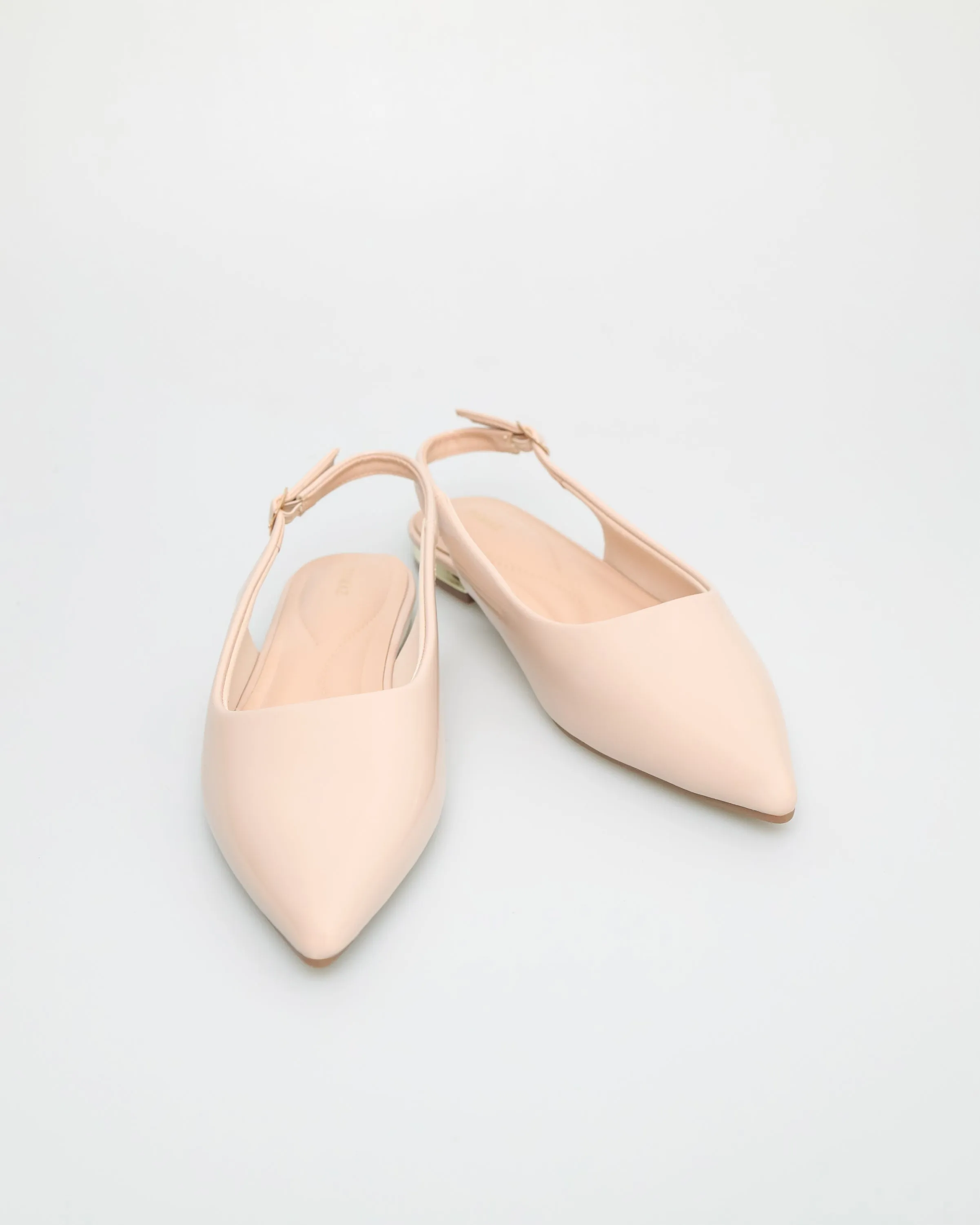 Tomaz NN346 Ladies Pointy Slingback Flats (Nude)