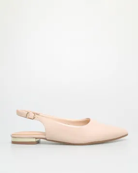 Tomaz NN346 Ladies Pointy Slingback Flats (Nude)