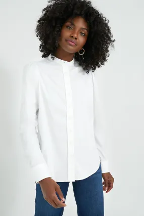 White Puffed Shoulder Shirt