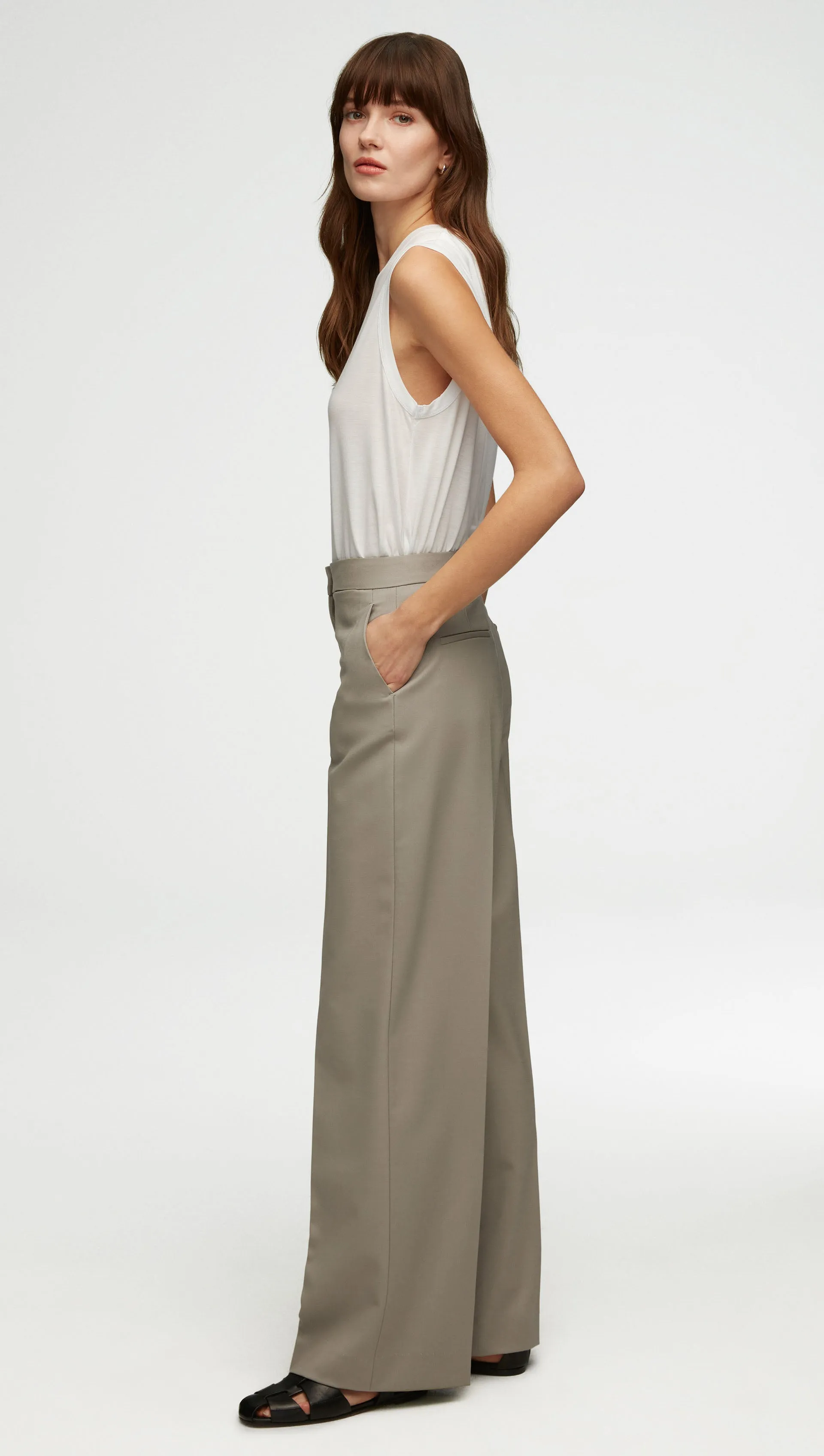 Wide Leg Trouser in Seasonless Wool | Laurel