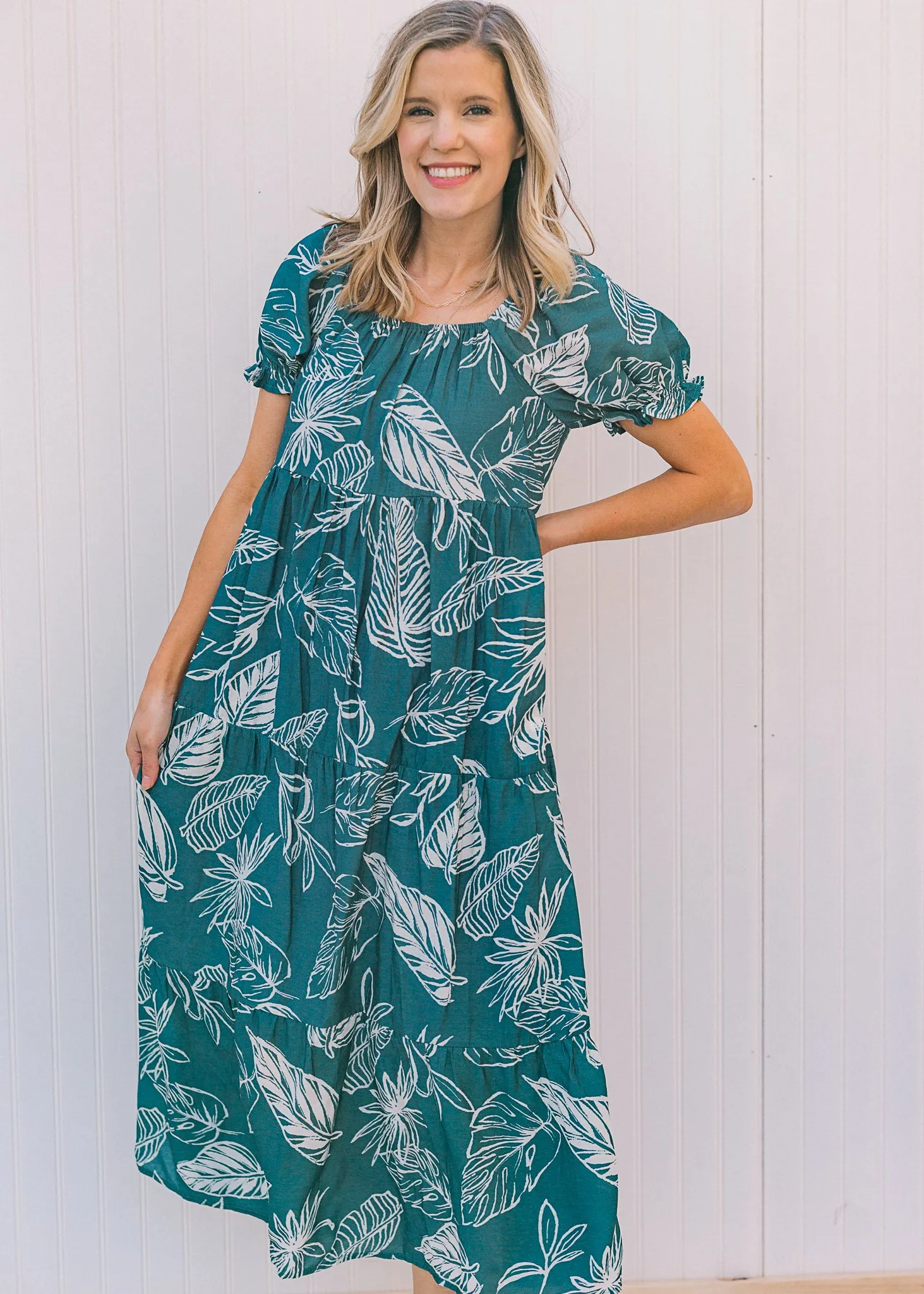 X Crashing Waves Blue Pattern Midi Dress